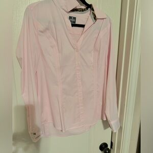 Express Essential Pink Button Up Long Sleeve Shirt